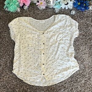 White Star-Patterned Women's Top